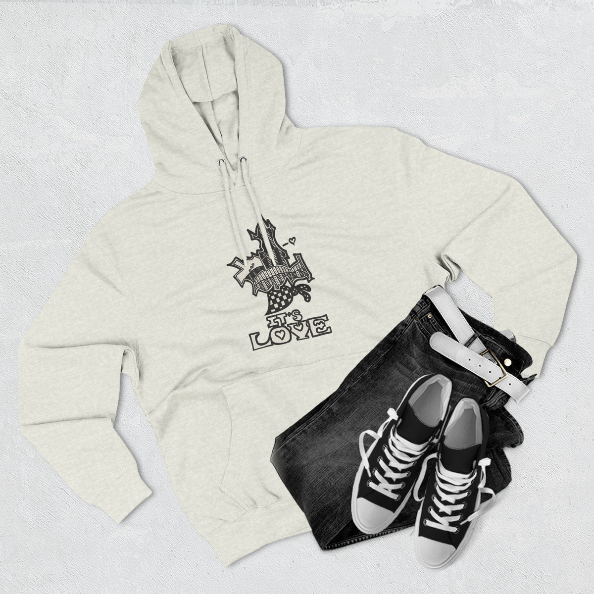 Graphic Fleece Pullover  —   Love Hoodie