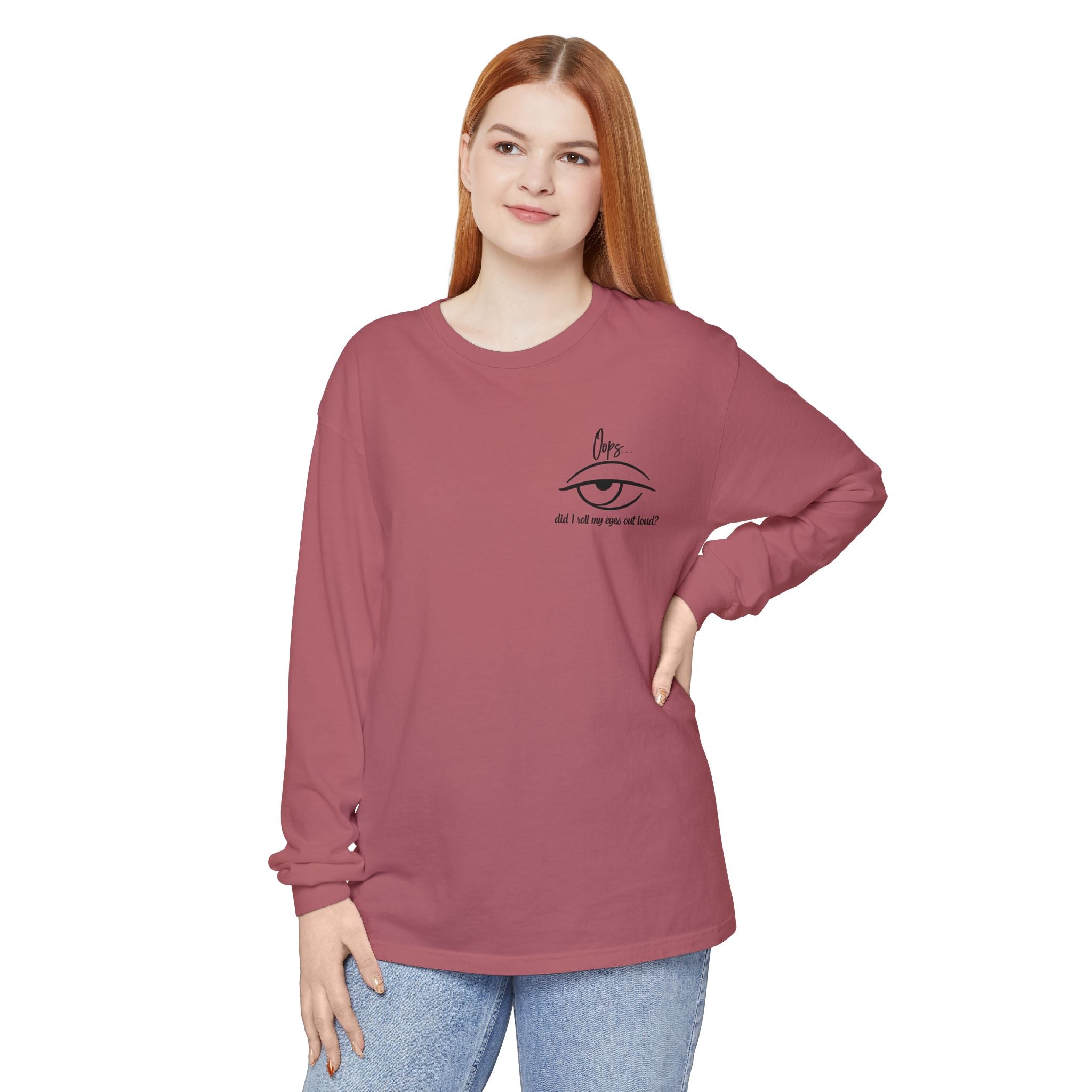 Teen and Young Adult Humor T-Shirt – Funny Eye Roll Long Sleeve