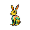 Colorful Watercolor Bunny Sticker — Kiss-Cut Rabbit Decal