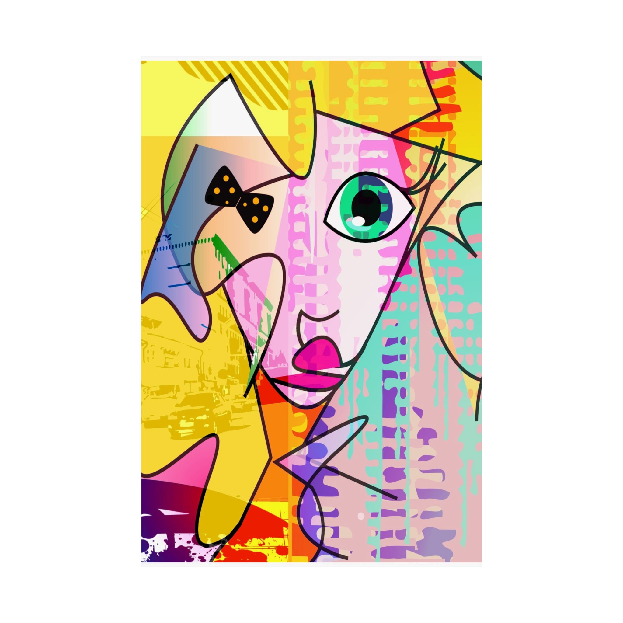 Teen Girl Pop-Art Vertical Poster — Bold Colorful Matte Wall Art for Bedroom or Study