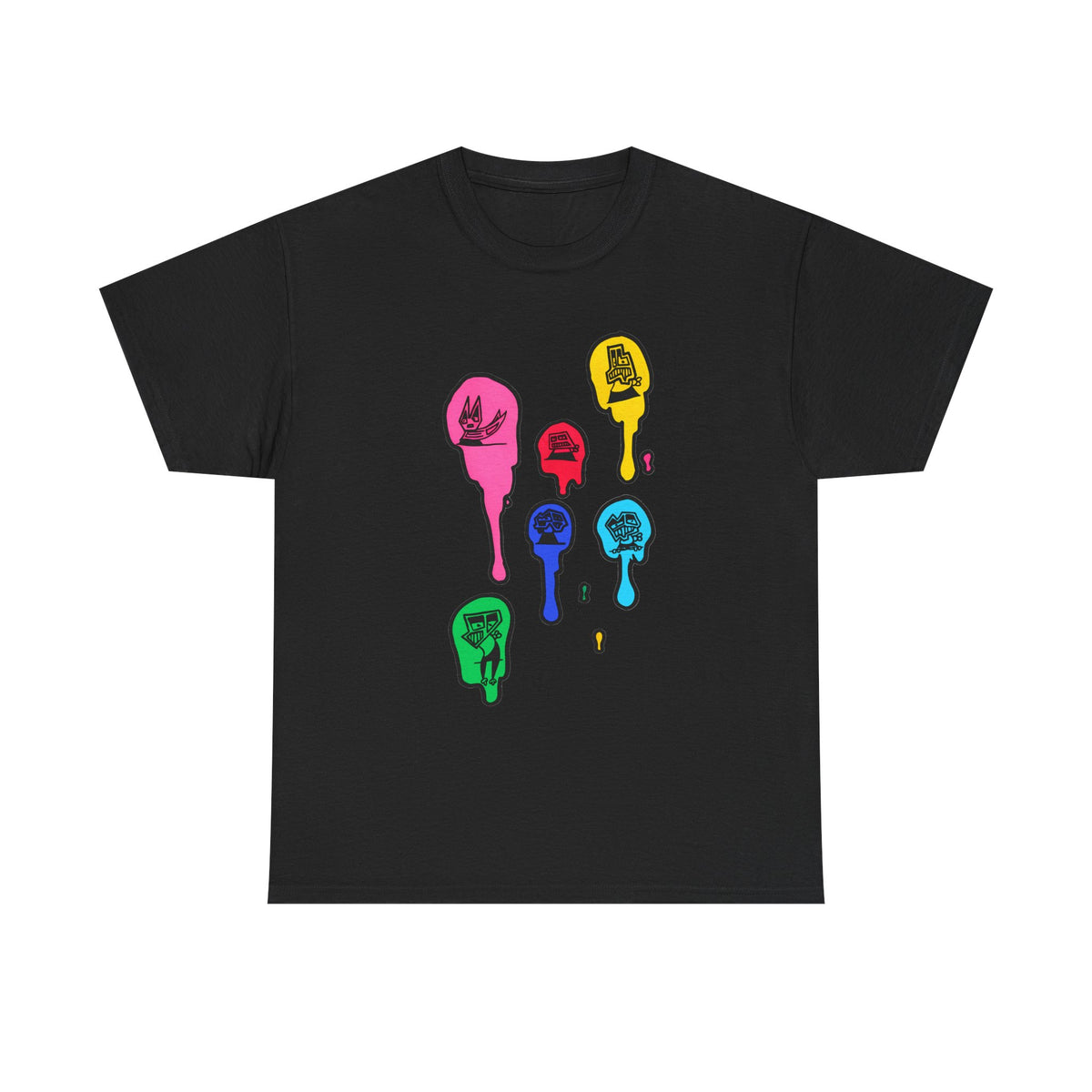 Dripping Fun Team Graphic Tee — Colorful Melting Art T-Shirt