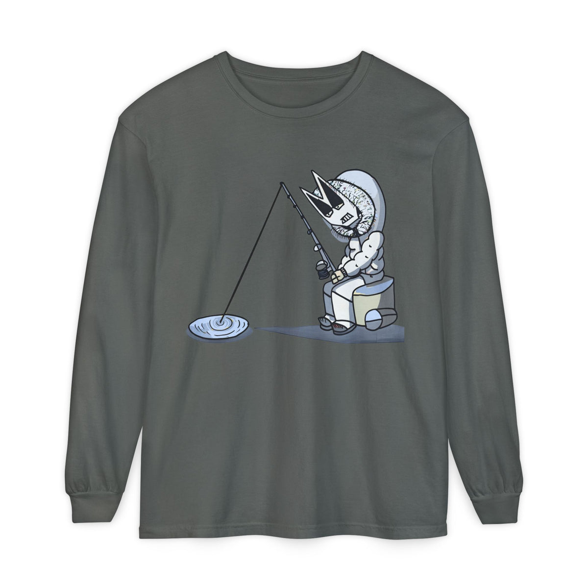 Lone Fisher Long Sleeve Tee — Space Fisherman Graphic