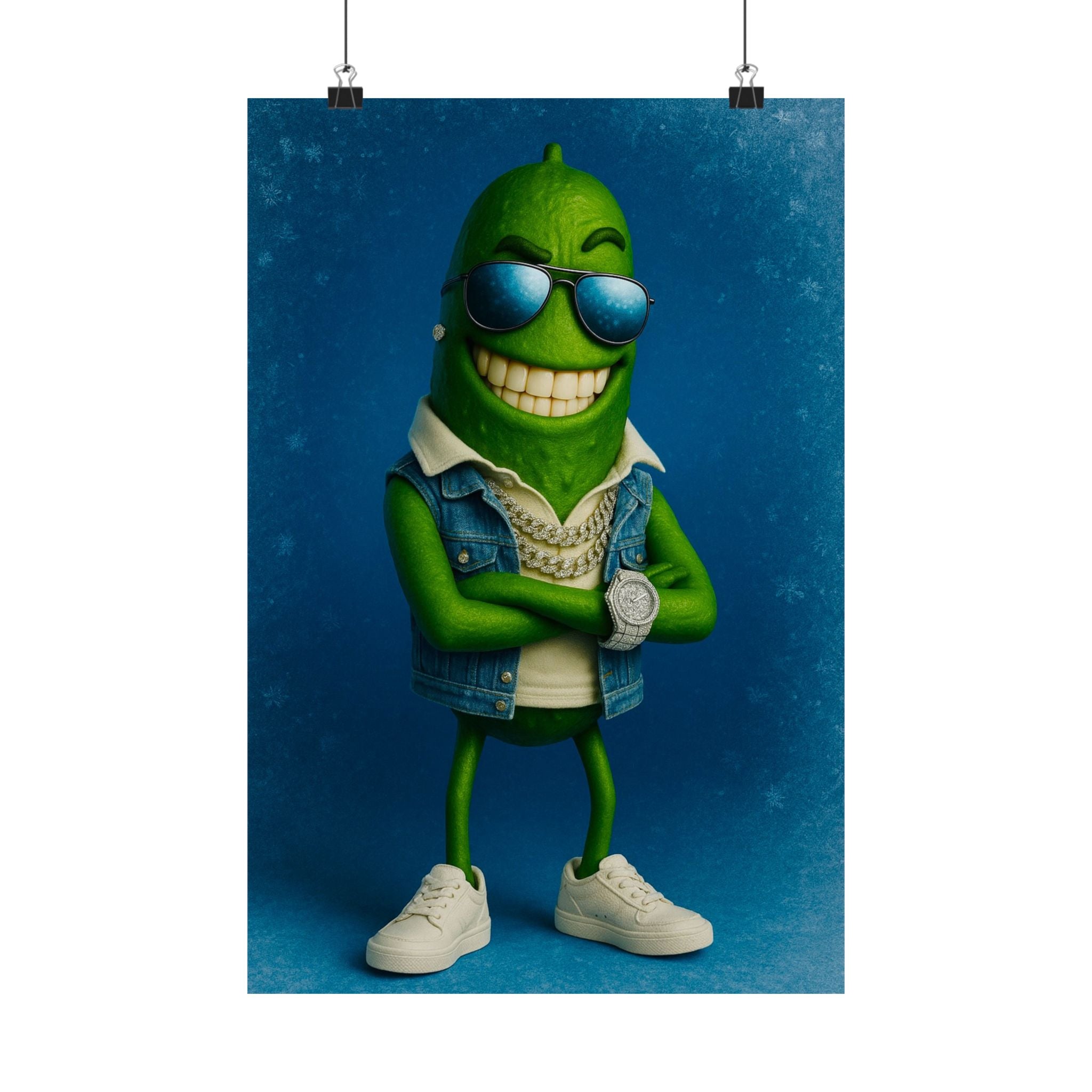 Cool Cucumber Vertical Poster, Fun Wall Art, Quirky Decor, Unique Gift, Housewarming Present, Funny Kitchen Decor