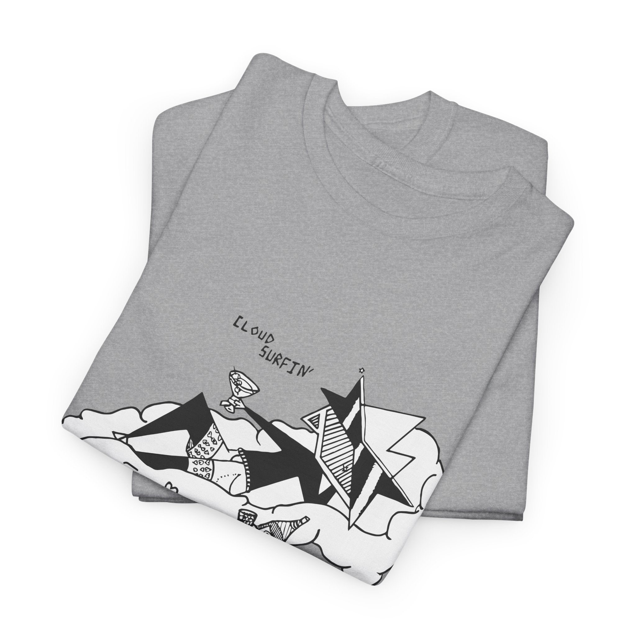 T-Shirt for teen — Minimalist Cloud Surfer Illustration Tee