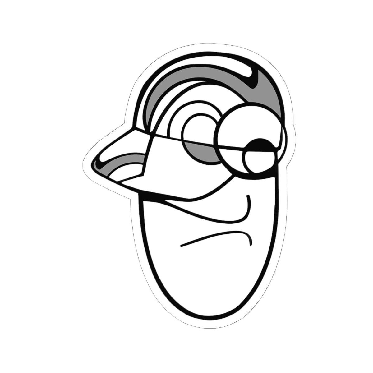 Abstract Face Sticker — Minimal Monochrome Character Kiss-Cut Decal