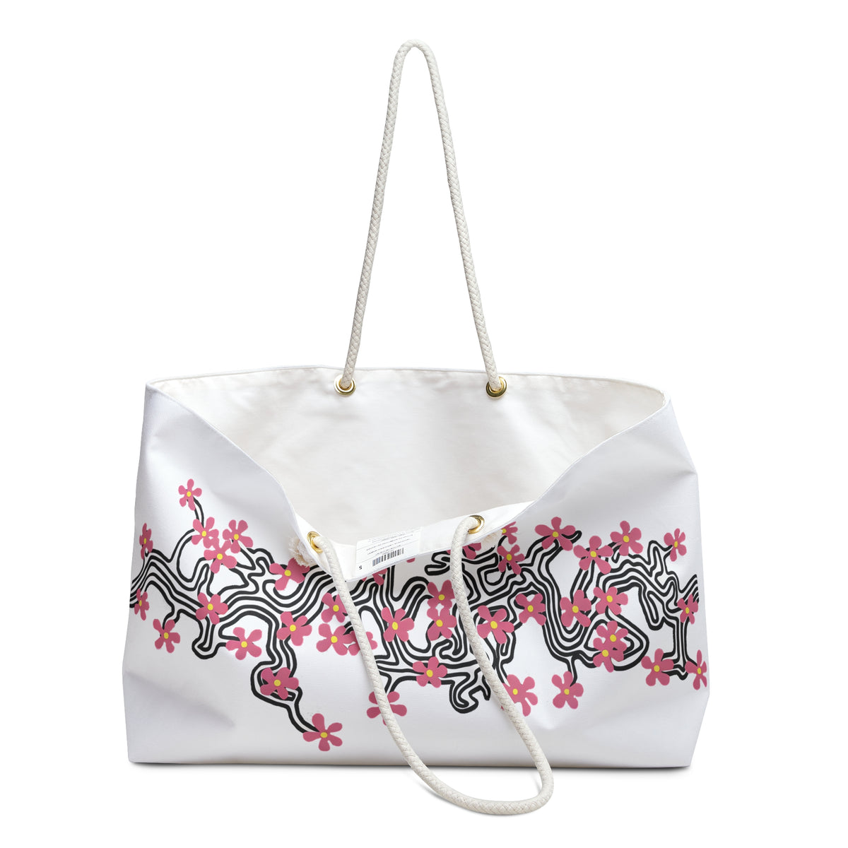 Floral Maze Weekender Bag — Pink Blossom Travel Tote