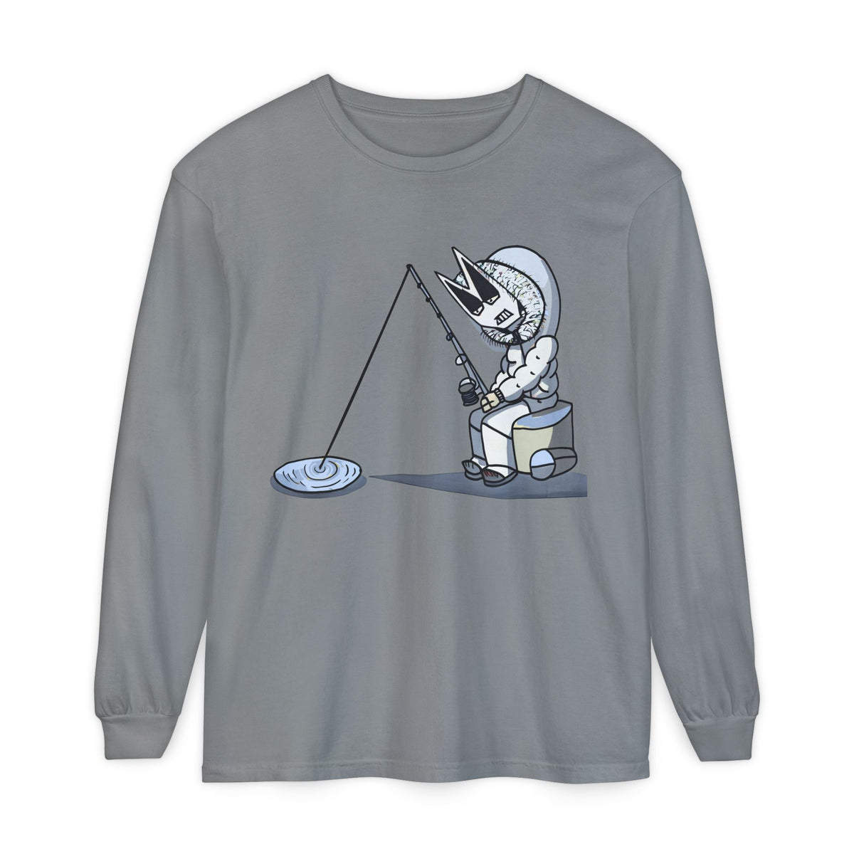 Lone Fisher Long Sleeve Tee — Space Fisherman Graphic