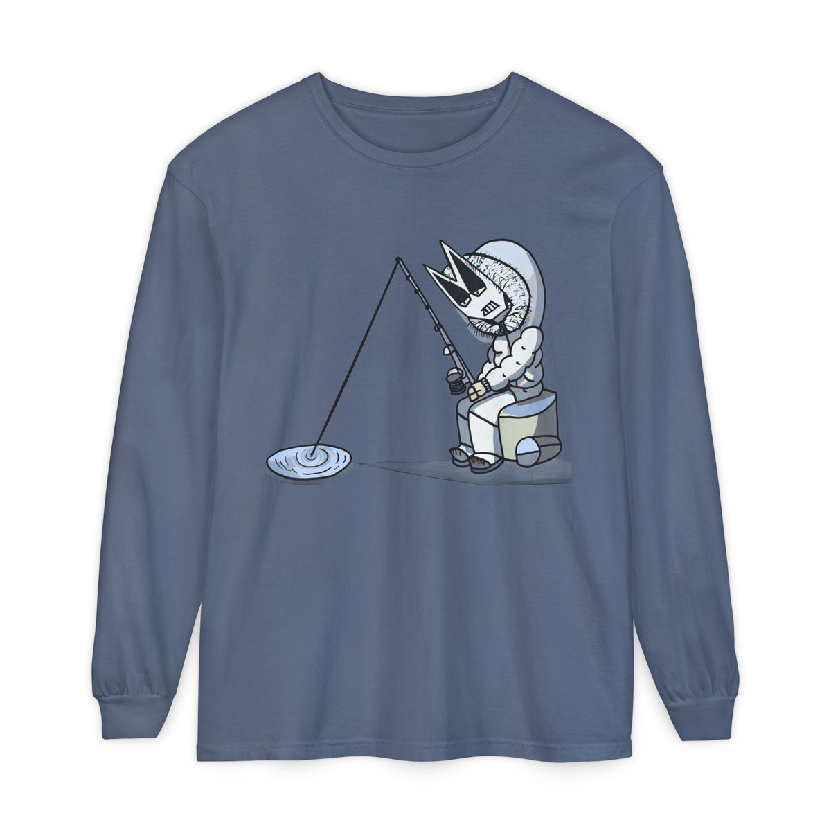Lone Fisher Long Sleeve Tee — Space Fisherman Graphic