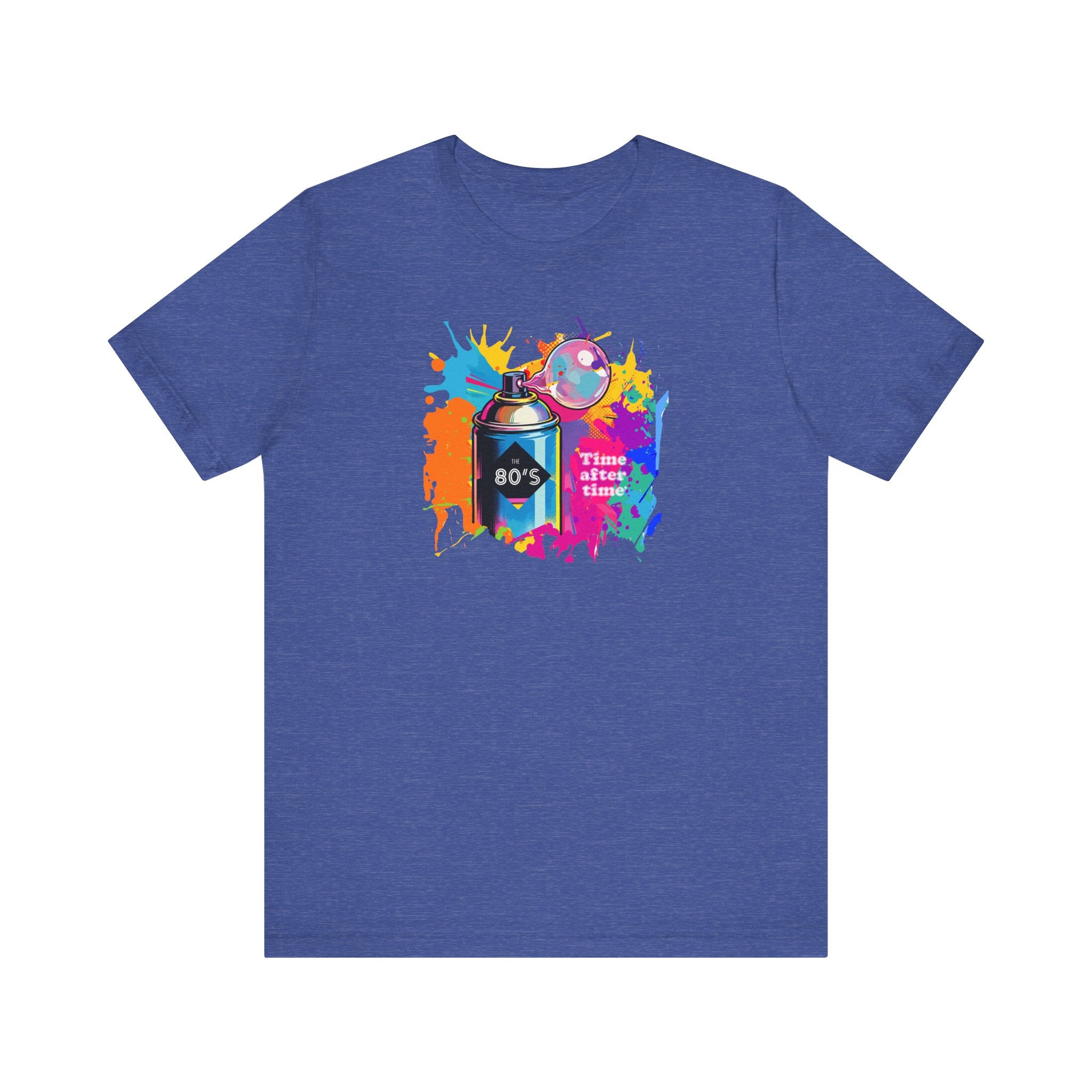 Vibrant retro tee celebrating 80’s pop culture, TIME AFTER TIME, Streetwear, Casual Wear, Colorful Style
