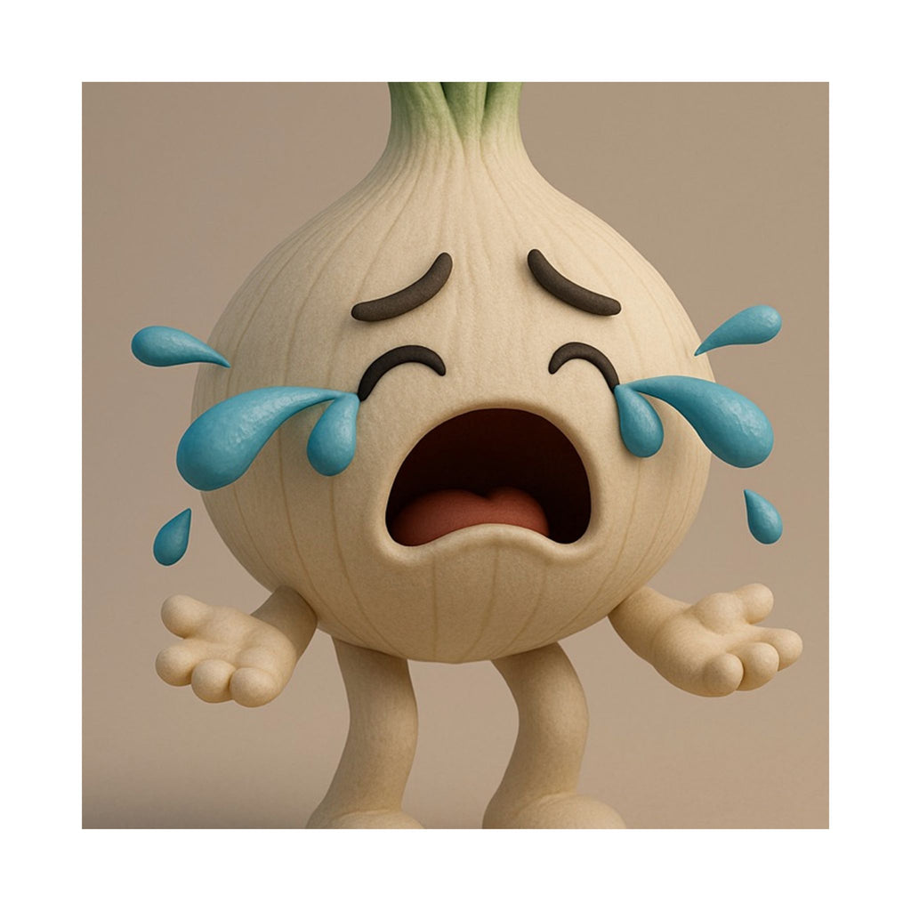Crying Onion Kitchen Print — Matte Square Poster (Foodie Wall Art)
