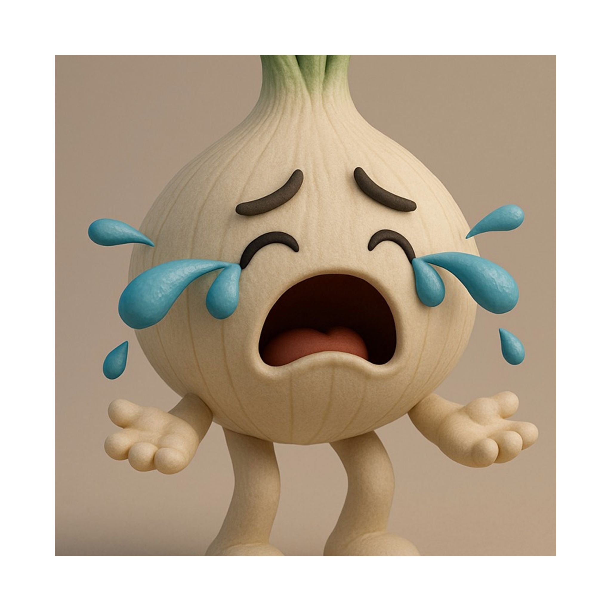 Crying Onion Kitchen Print — Matte Square Poster (Foodie Wall Art)