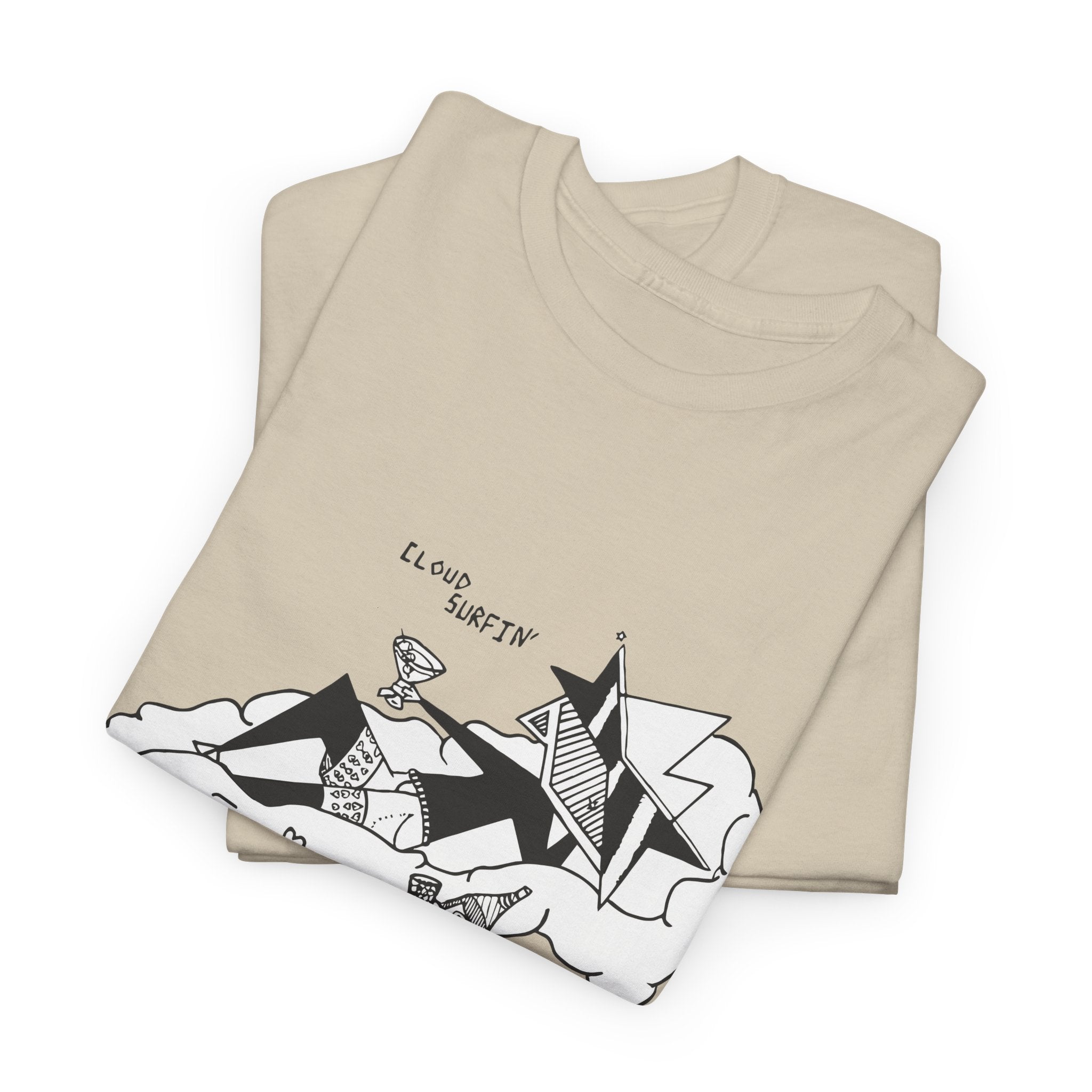 T-Shirt for teen — Minimalist Cloud Surfer Illustration Tee