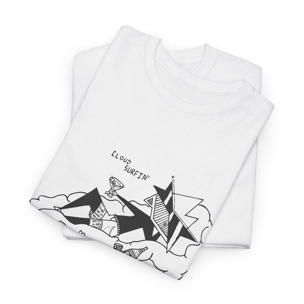 T-Shirt for teen — Minimalist Cloud Surfer Illustration Tee