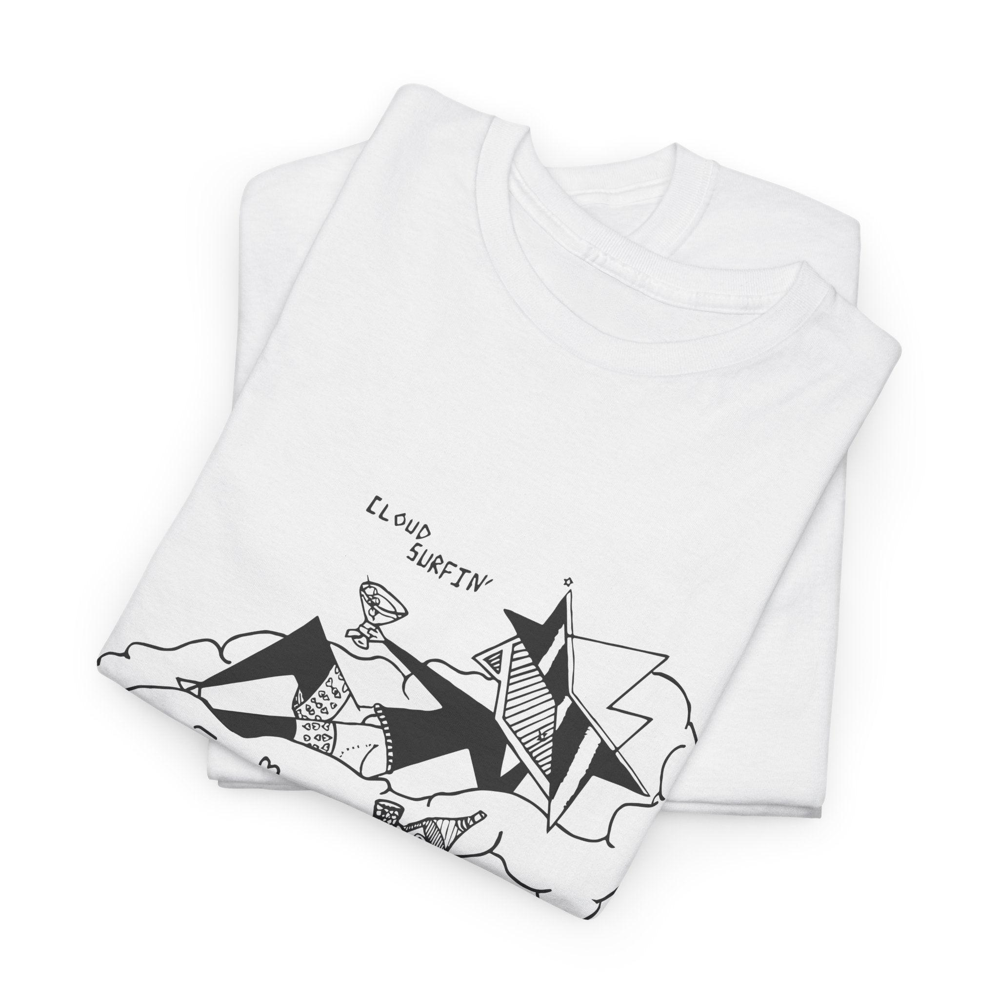 T-Shirt for teen — Minimalist Cloud Surfer Illustration Tee