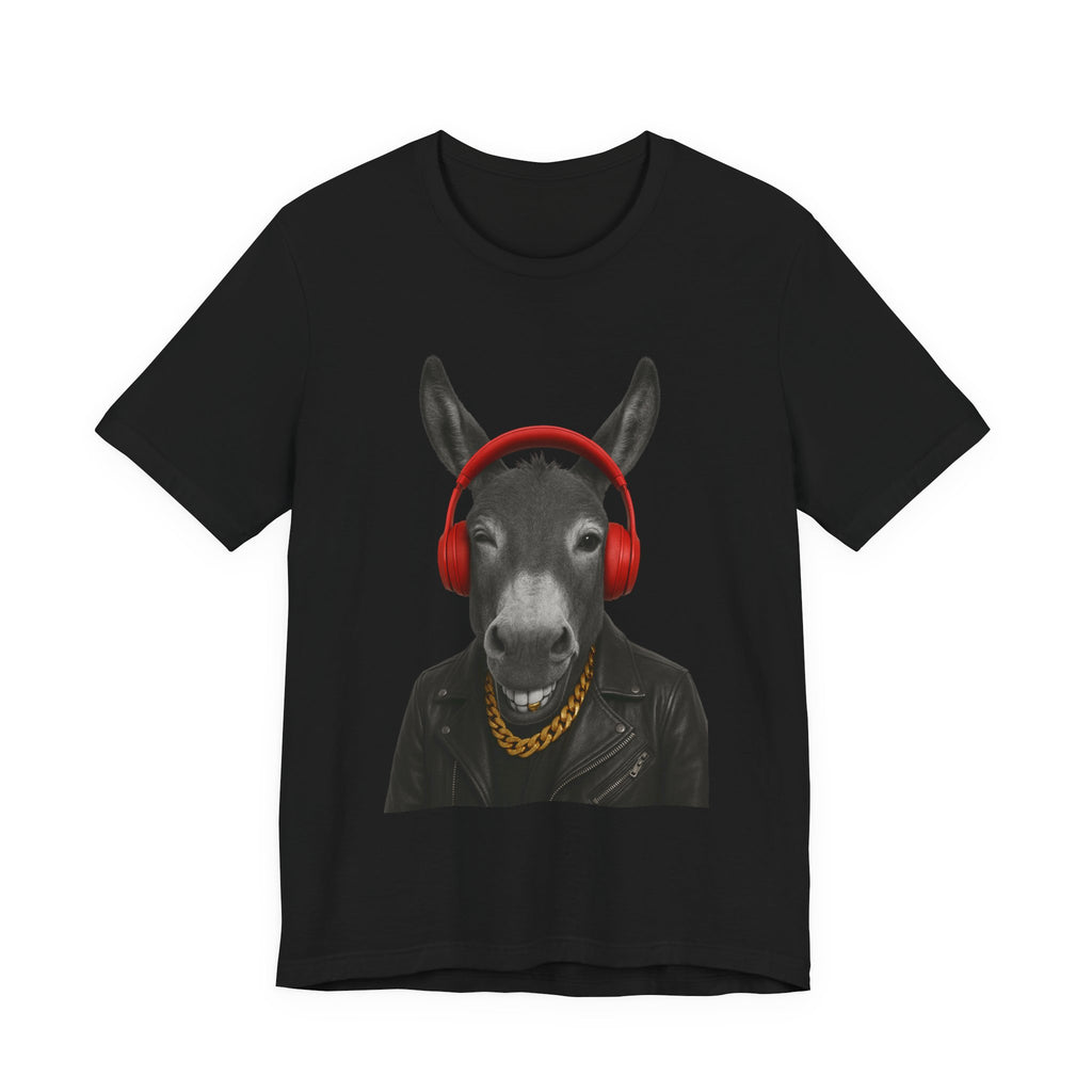 Cool Donkey Graphic Tee, Funny Animal T-Shirt, Music Lover Gift, Unique Casual Wear, Perfect for Birthdays and Parties