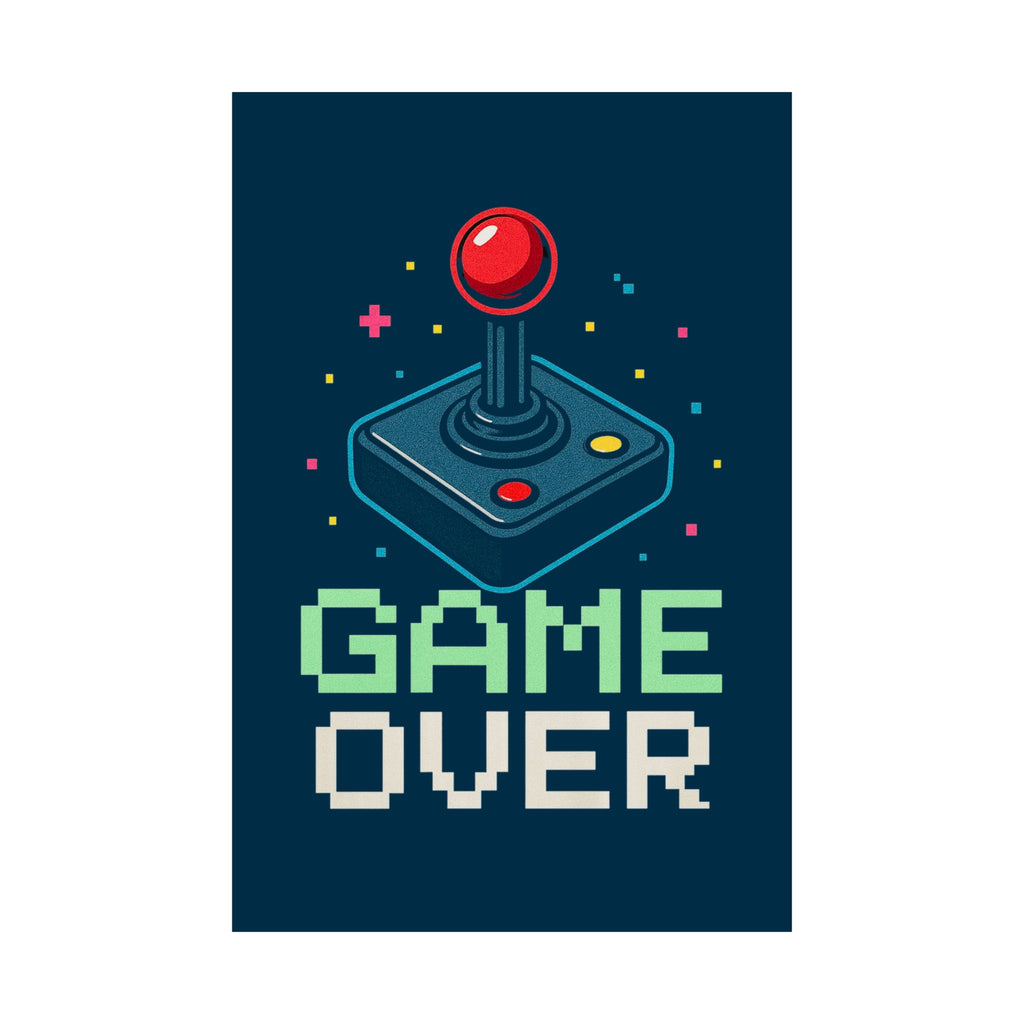 Retro Gamer Poster, Game Over Wall Art, Video Game Decor, Arcade Room Decor, Gaming Gift, Printable Art