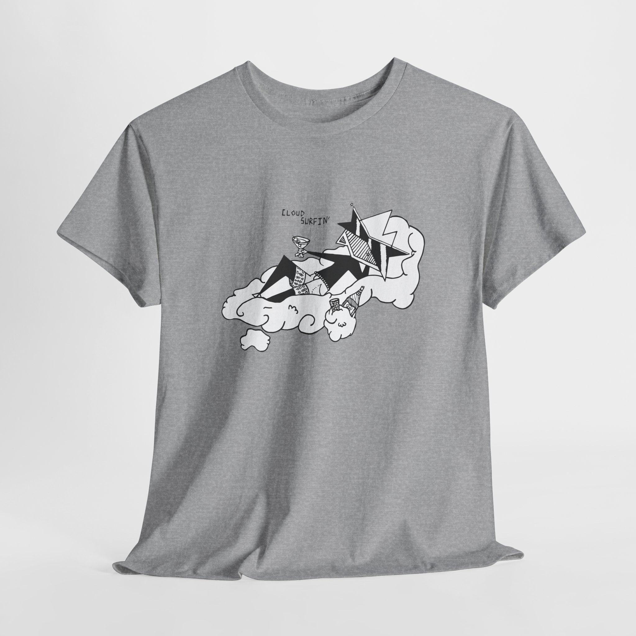 T-Shirt for teen — Minimalist Cloud Surfer Illustration Tee