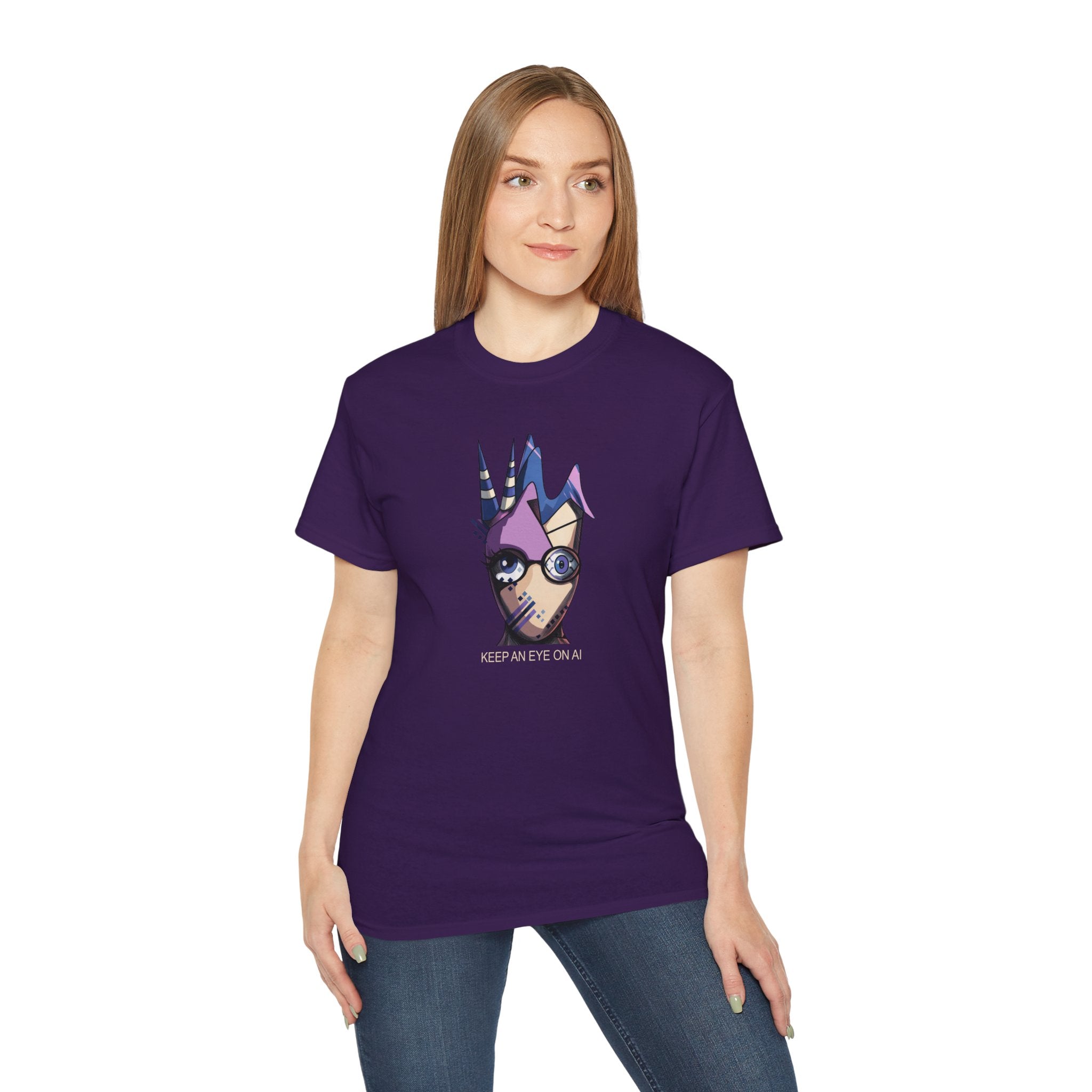 Keep An Eye On AI — T-shirt graphique cyberpunk original