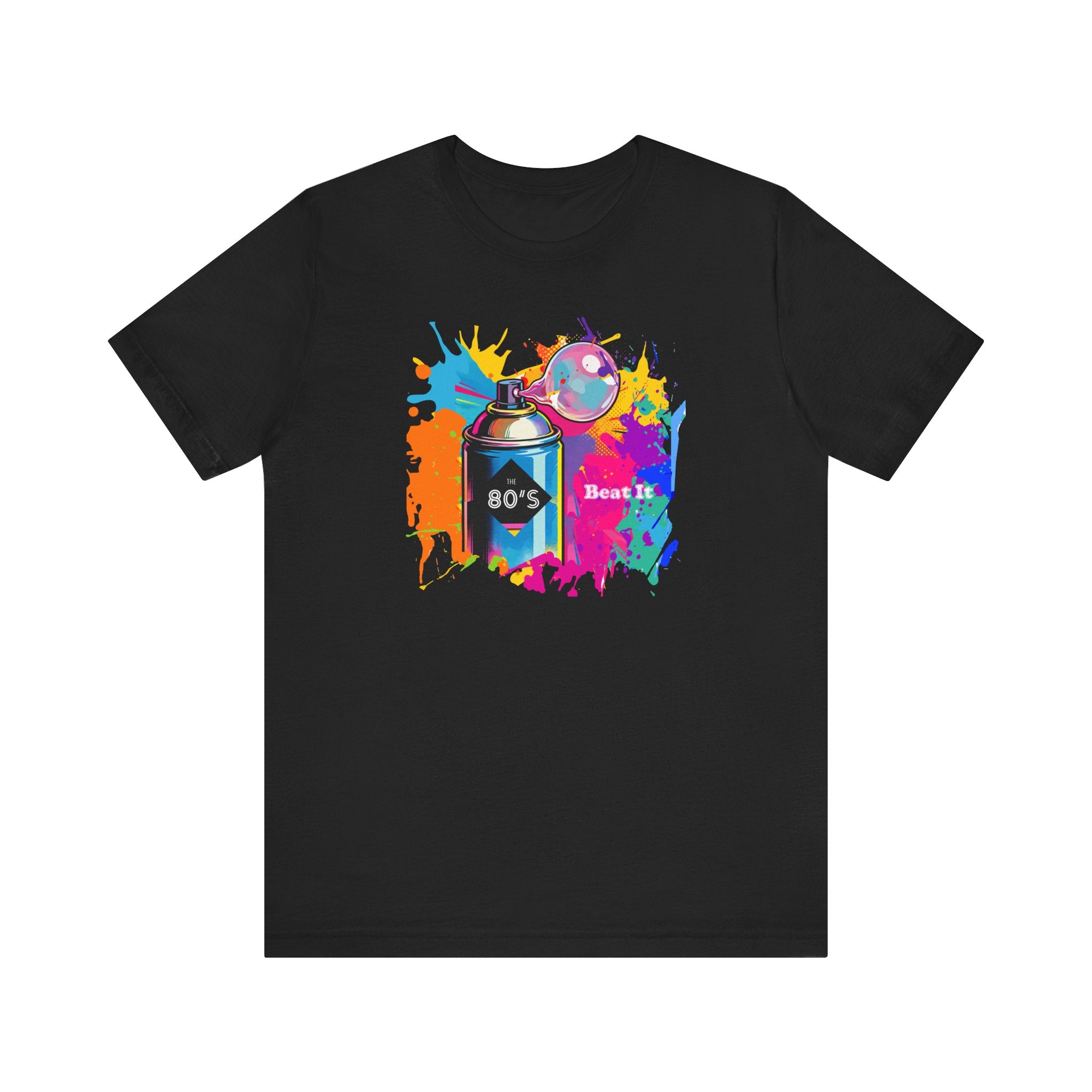 Vibrant retro tee celebrating 80’s pop culture, BEAT IT, Casual Wear, Colorful Style