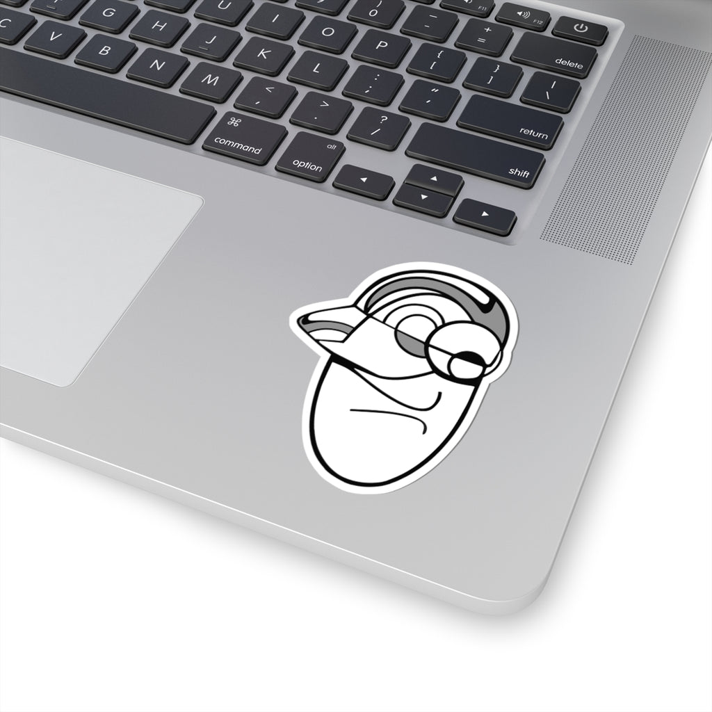 Abstract Face Sticker — Minimal Monochrome Character Kiss-Cut Decal
