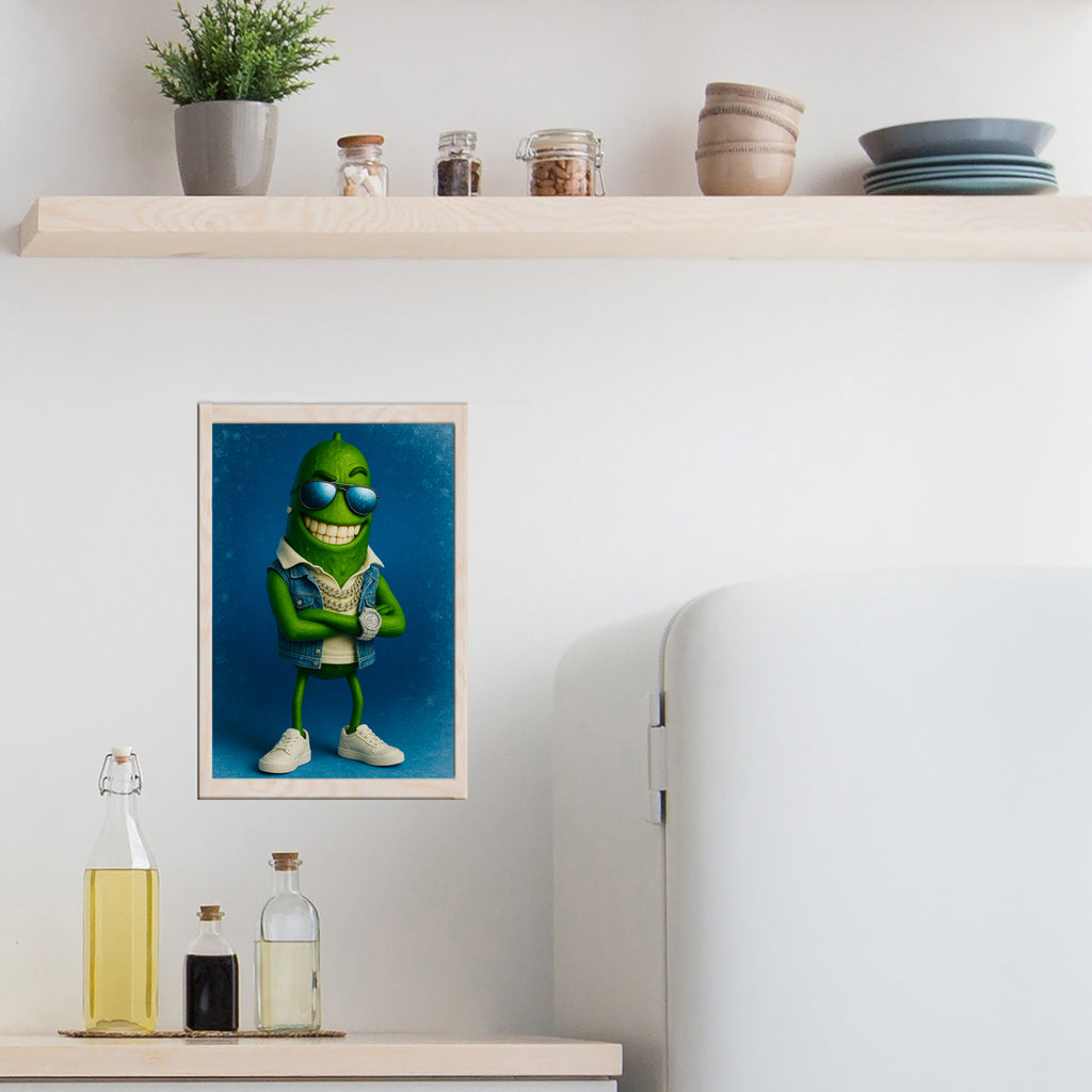 Cool Cucumber Vertical Poster, Fun Wall Art, Quirky Decor, Unique Gift, Housewarming Present, Funny Kitchen Decor