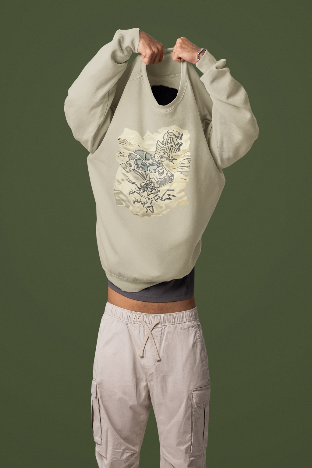Desert Jeep Artist Graphic Sweatshirt– Adventure  Crewneck